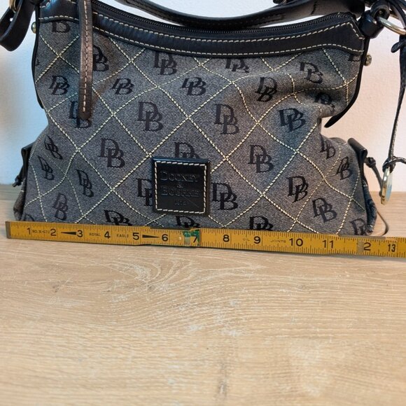 Vintage Dooney & Bourke Small Signature Shoulder Bag Gray Monogram Flaws - Picture 10 of 12